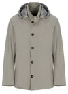 Montecore Grey Tech Fabric Hooded Jacket In Green