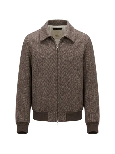 MONTECORE HERRINGBONE-PATTERN ZIP-UP JACKET