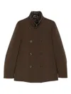 Montecore High-neck Double-breasted Coat In Brown