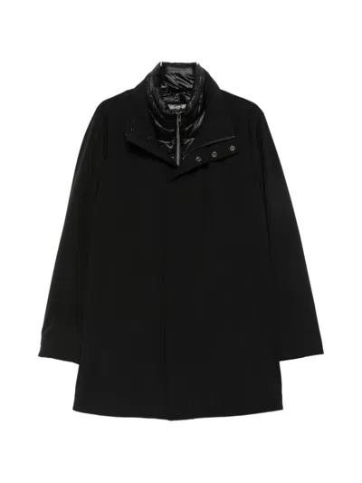 Montecore High-neck Zip-up Coat In Black
