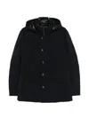 Montecore Hooded Button-up Jacket In Black