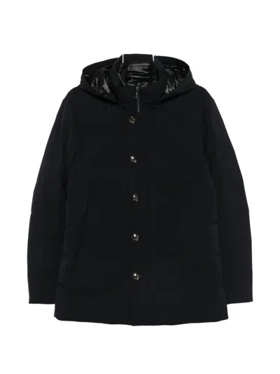 Montecore Hooded Button-up Jacket In Black