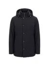 Montecore Hooded Button-up Jacket In Blue