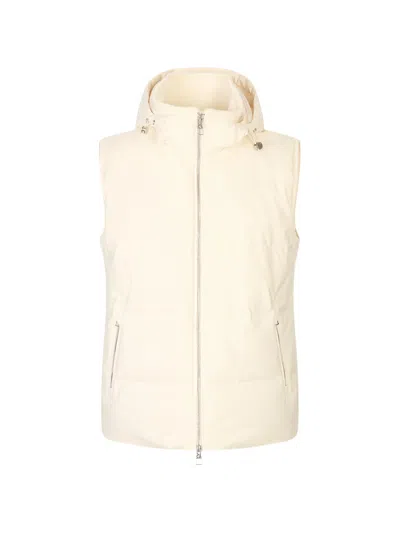 Montecore Hooded Padded Gilet In Neutral