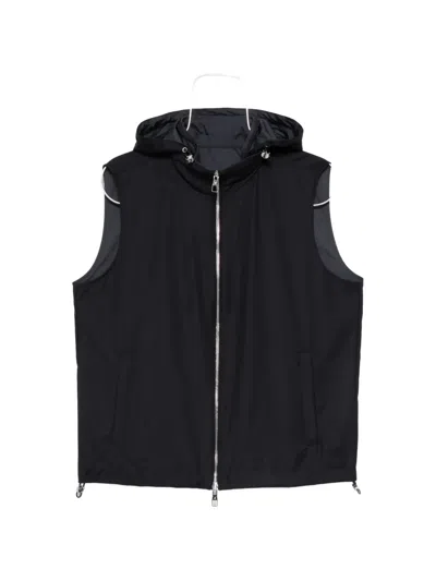 Montecore Hooded Zip Gilet In Blue