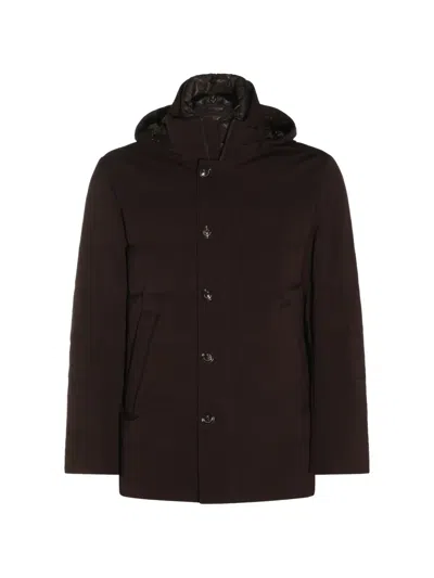 Montecore Hooded-padded Coat In Brown
