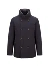 Montecore Double-breasted High-neck Jacket In Blue