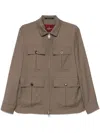 Montecore Wool Utility Jacket With Structured Collar In Brown