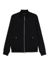 Montecore Zip-front Jacket With Ribbed Details In Dark Blue