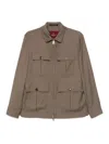 Montecore Wool Utility Jacket With Structured Collar In Brown