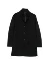 Montecore Layered Button-up Coat In Black