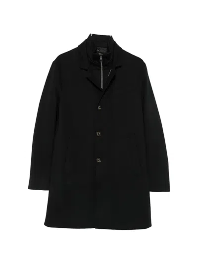 Montecore Layered Button-up Coat In Black