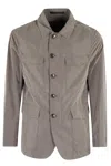 Montecore Lightweight Nylon Jacket With Pointed Collar In Gray