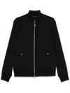 Montecore Zip-front Jacket With Ribbed Details In Blue