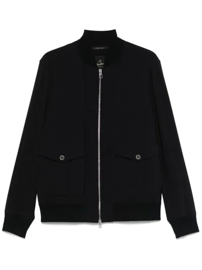 Montecore Zip-front Jacket With Ribbed Details In Blue