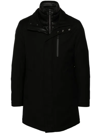 Montecore Logo-plaque Coat In Black