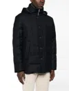 Montecore Long Hooded Padded Coat With Quilted Structure In Black