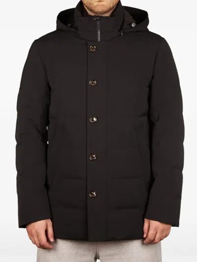 Montecore Long-sleeve Hooded Down Jacket In Black