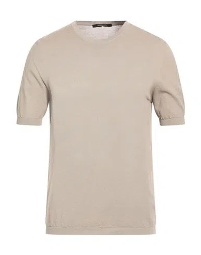 Montecore Man Sweater Taupe Size 40 Cotton In Brown