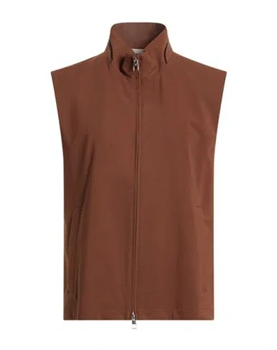 Montecore Man Vest Brown Size 42 Polyester, Elastane