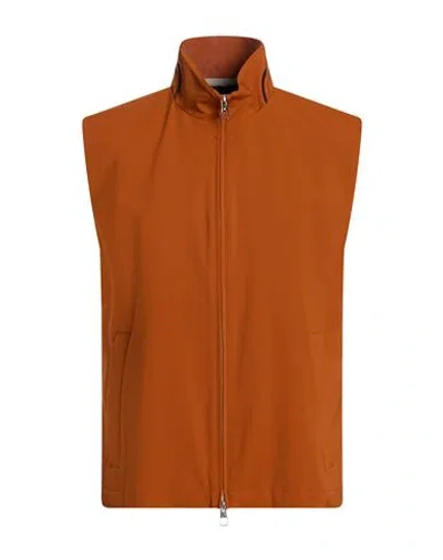 Montecore Man Vest Rust Size 42 Polyester, Elastane In Brown