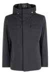 Montecore Medium-length Water-repellent Jacket With Adjustable Hood In Black
