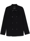 Montecore Double-breasted Black Jacket With Metallic Accents