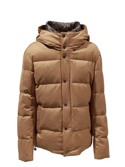 Montecore Men`s Down Jacket Padded With Down In Brown