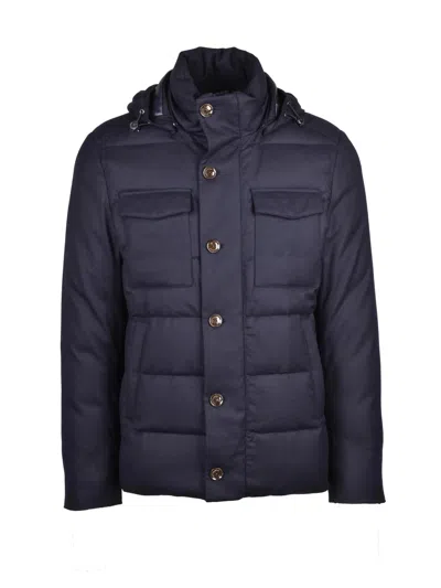 Montecore Midnight Blue Quilted Virgin Wool Down Coat