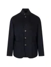 Montecore Button-up Stand-collar Jacket In Blue