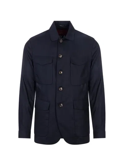 Montecore Multi-pocket Lightweight Jacket In Blue