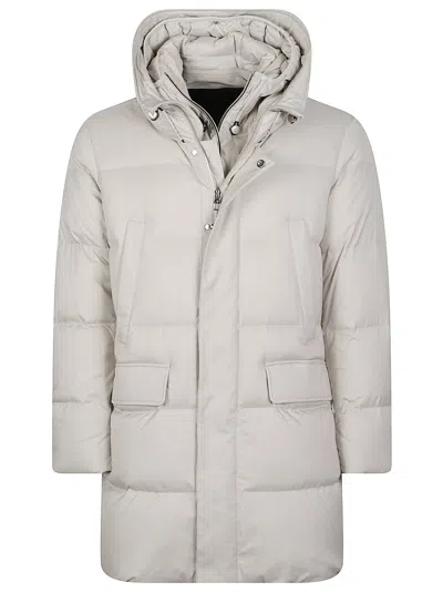 Montecore Padded Quilted High-collar Polyester-blend Parka In Beige
