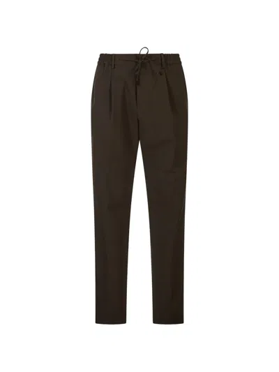 Montecore Pleated Drawstring Trousers In Brown