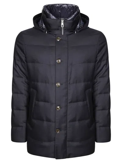 Montecore Padded Quilted Jacket With Detachable Hood In Black