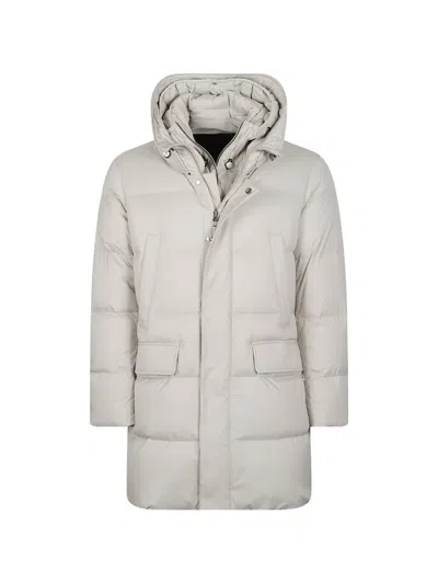 Montecore Quilted Hooded Coat In White