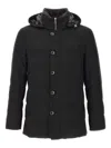 Montecore Removable-hood Coat In Black