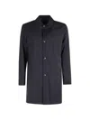 Montecore Blue Reversible Button-closure Wool Coat In Blue