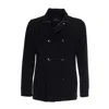 Montecore Stretch Fabric Double-breasted Jacket With Stand-up Collar