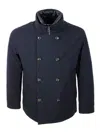Montecore Double Breasted Down Jacket In Dark Blue