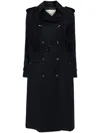 Montecore Virgin Wool Trench Coat In Blue