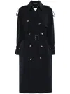Montecore Double-breasted Black Trench Coat In Blue