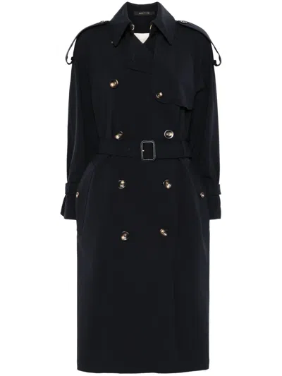 Montecore Double-breasted Black Trench Coat