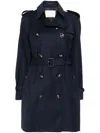 Montecore Virgin Wool Trench Coat In Blue