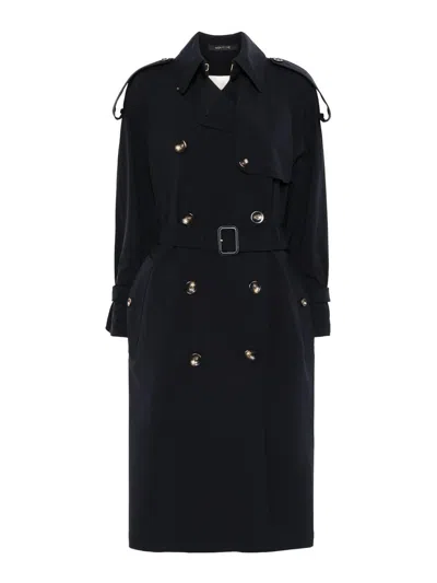 Montecore Double-breasted Black Trench Coat