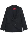 Montecore Tailored Black Double-breasted Jacket In Blue