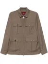 Montecore Wool Utility Jacket With Structured Collar In Brown