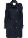 Montecore Virgin Wool Trench Coat In Blue