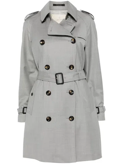 Montecore Virgin Wool Trench Coat In Grey
