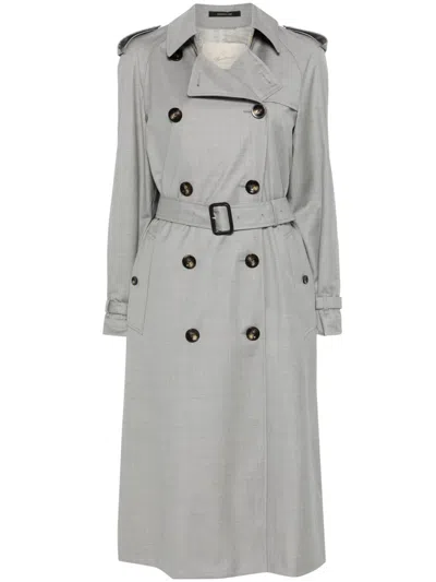 Montecore Virgin Wool Trench Coat In Beige