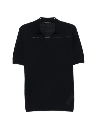 Montecore V-neck Knitted T-shirt In Black
